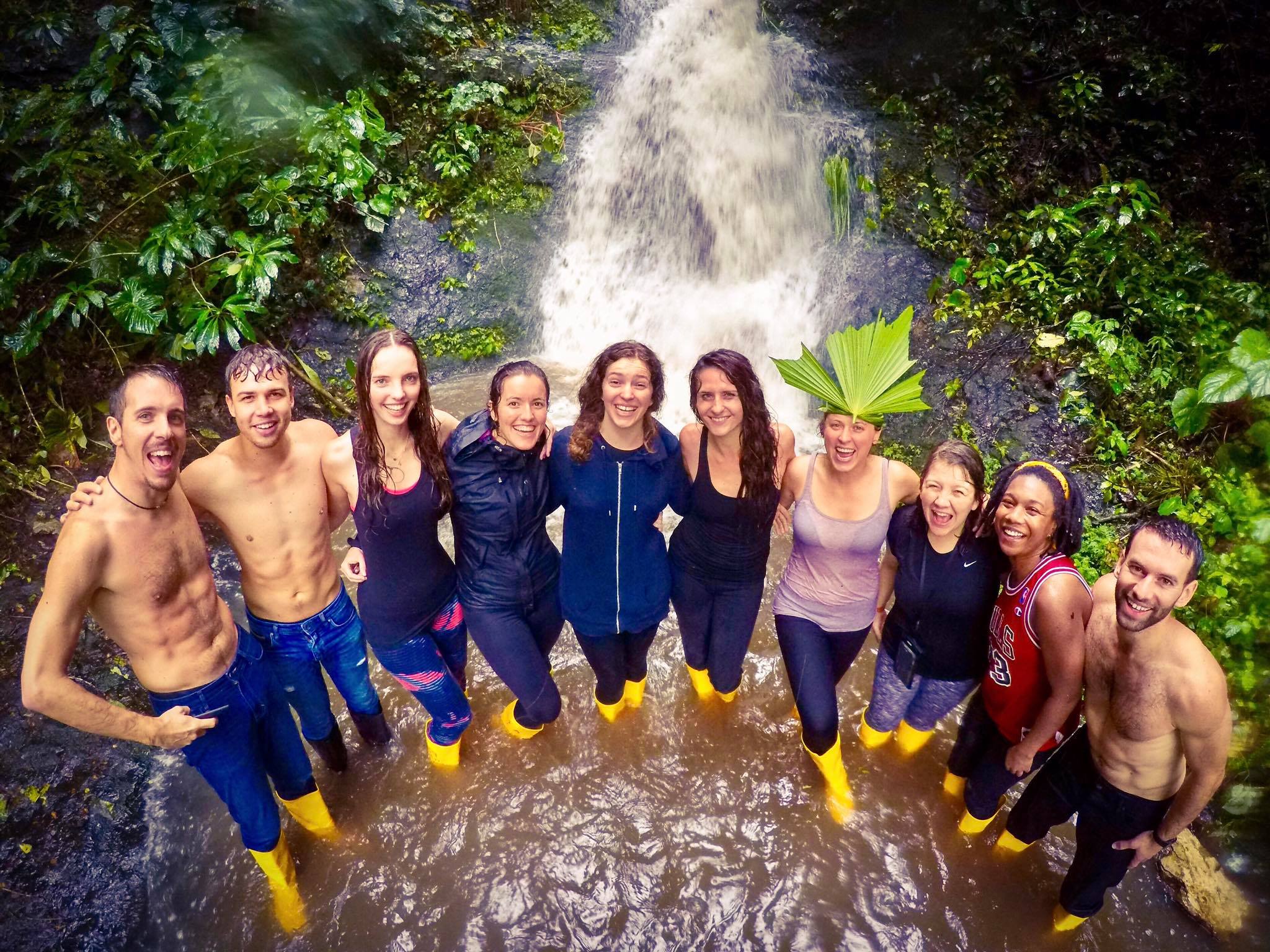 Wifi Tribe at a waterfall