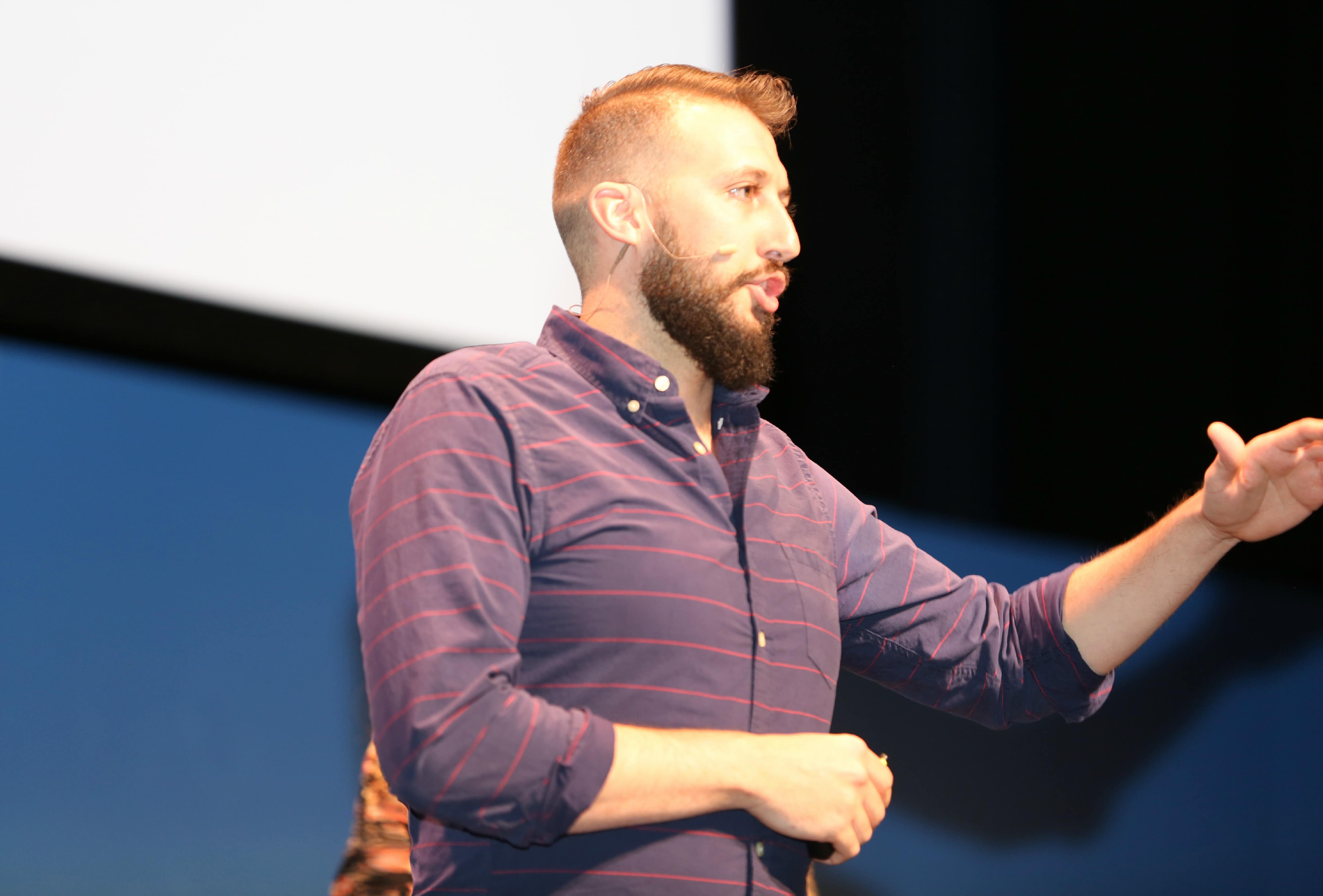 On stage giving keynote